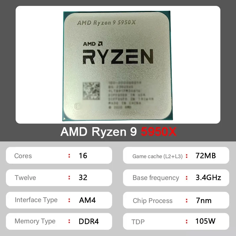 AMD 라이젠 9 5950X Zen3 AM4 트레이 C - Amd Cpu Ryzen 9 리뷰 및 가격
